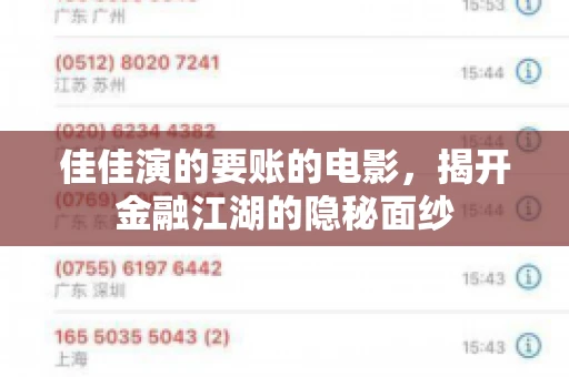 佳佳演的要账的电影，揭开金融江湖的隐秘面纱