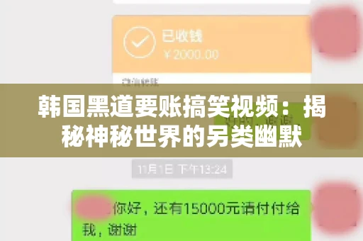 韩国黑道要账搞笑视频:揭秘神秘世界的另类幽默 韩国黑道要账搞笑视频:揭秘神秘世界的另类幽默