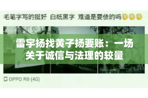 雷宇扬找黄子扬要账：一场关于诚信与法理的较量