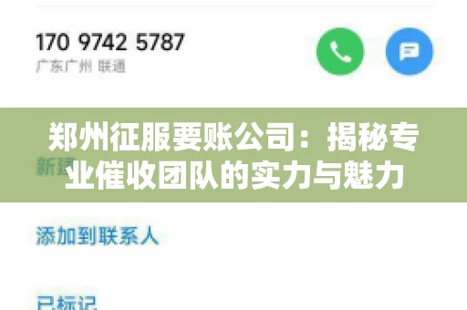 郑州征服要账公司：揭秘专业催收团队的实力与魅力